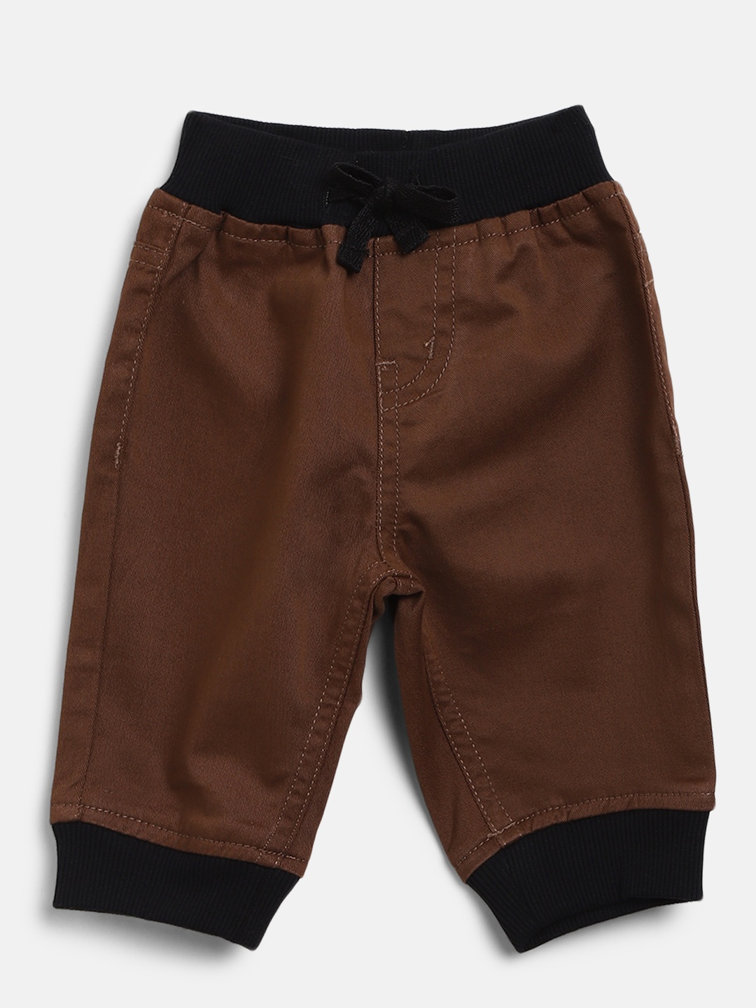 

Gini and Jony Boys Olive Brown Regular Fit Solid Joggers