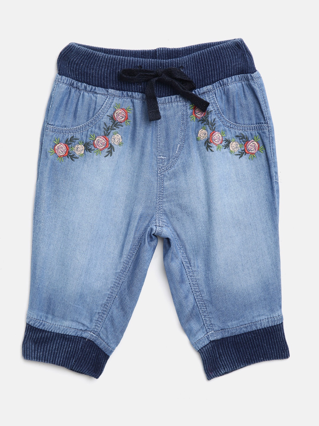 

Gini and Jony Girls Blue Washed Regular Fit Chambray Joggers