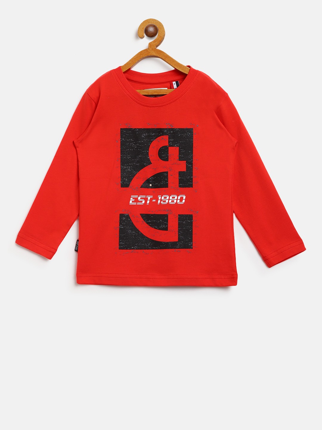 

Gini and Jony Boys Red Printed Round Neck T-shirt