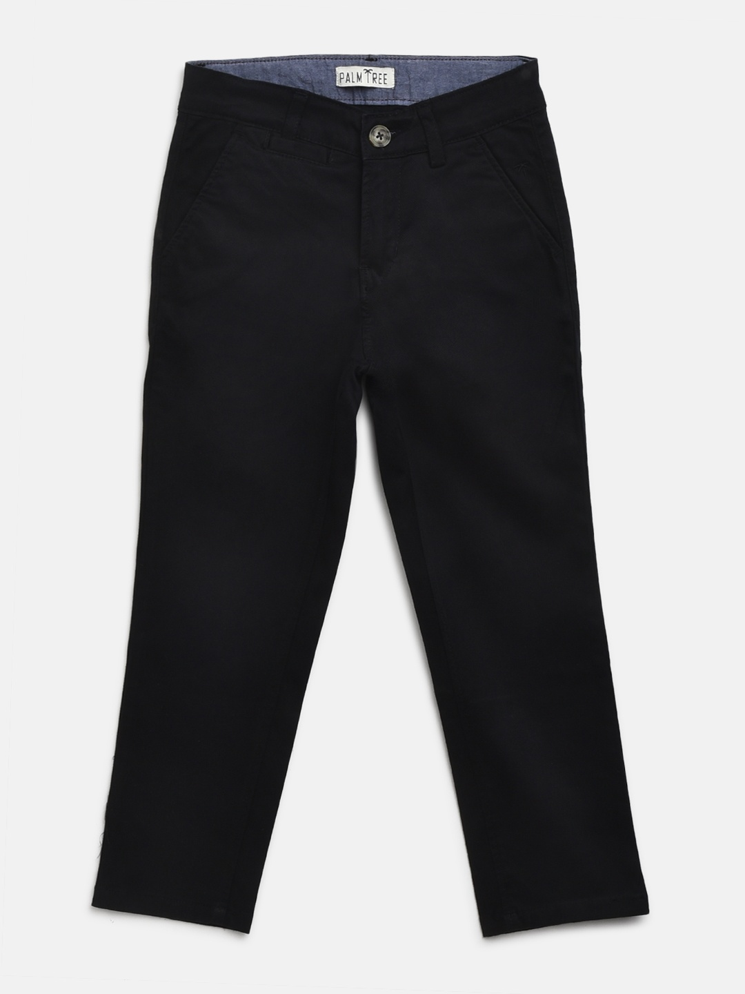 

Palm Tree Boys Black Regular Fit Solid Trousers