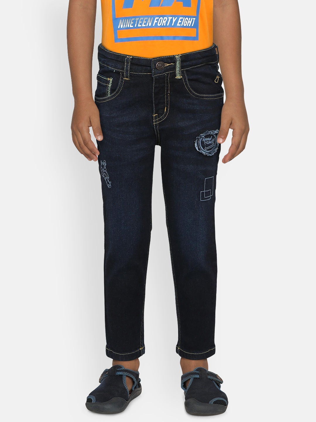 

Gini and Jony Boys Navy Blue Slim Fit Mid-Rise Clean Look Jeans