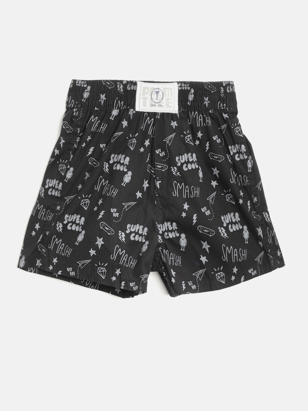 

Palm Tree Boys Black & Grey Printed Pure Cotton Boxers 131246520591 C207