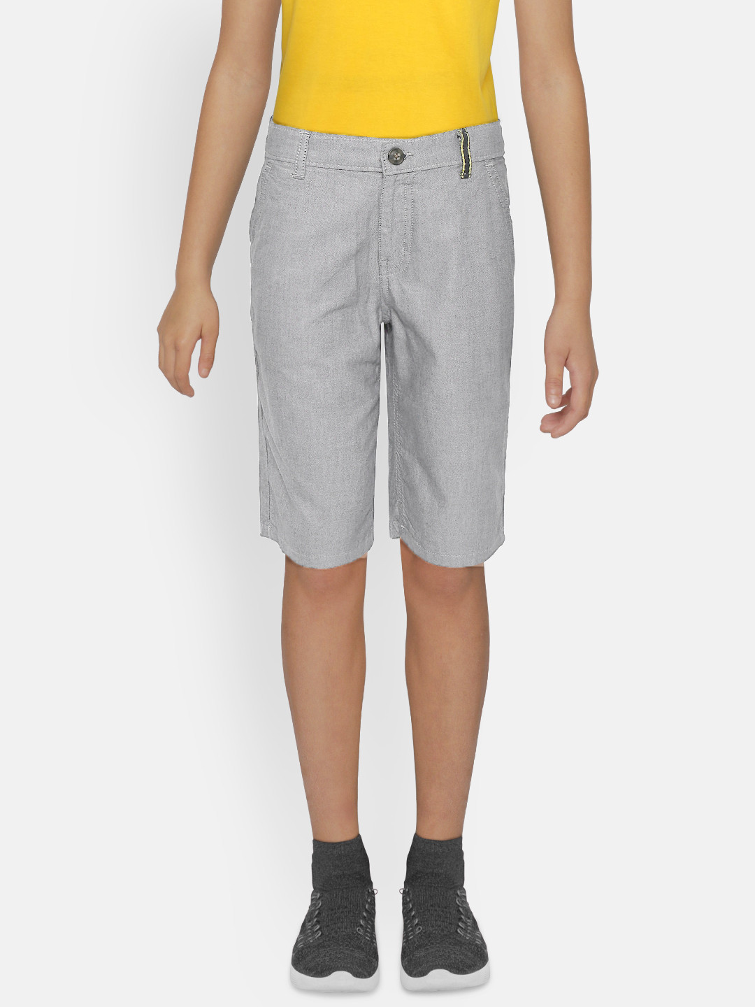 

Gini and Jony Boys Grey Solid Regular Fit Shorts