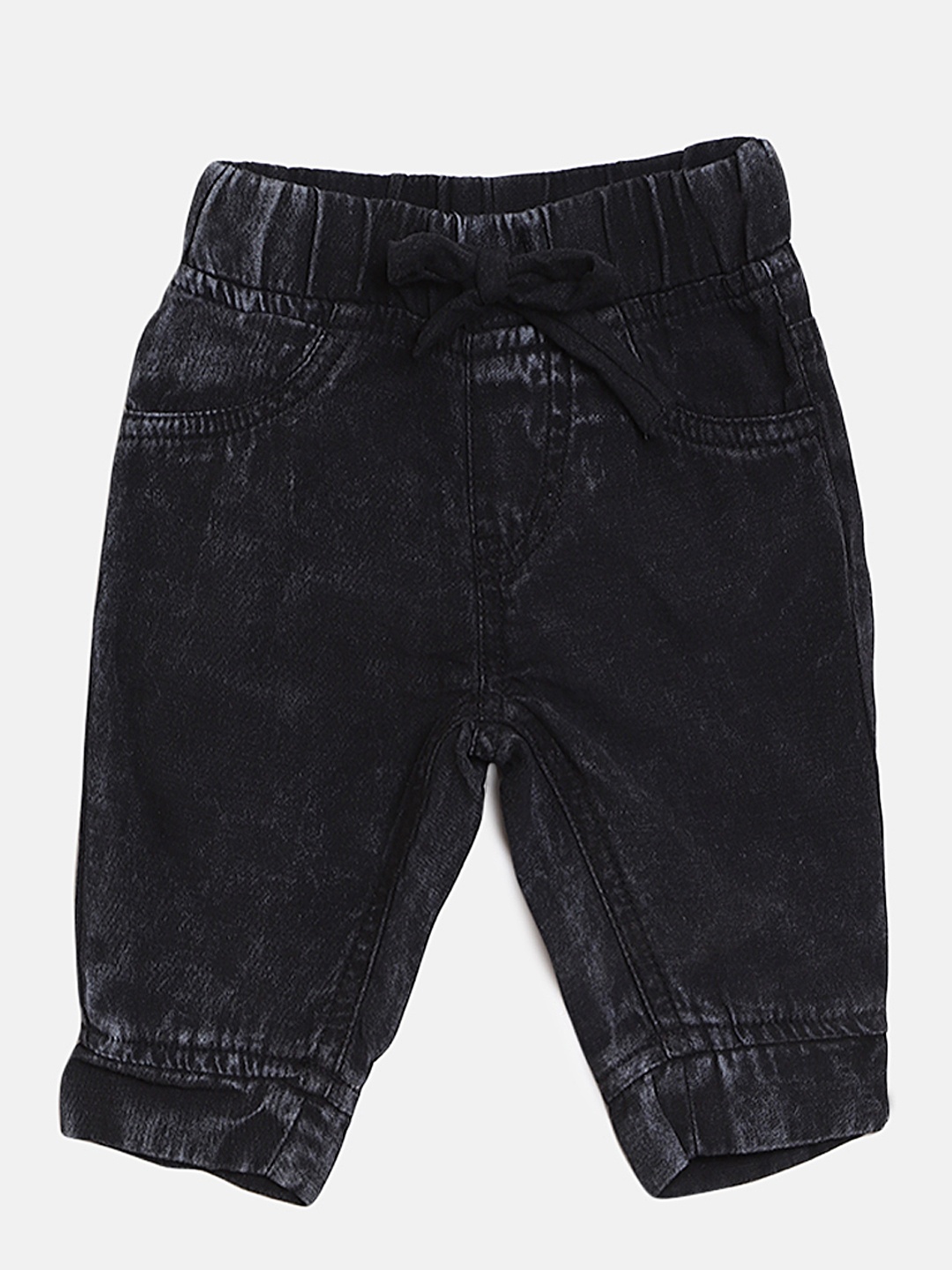 

Gini and Jony Boys Charcoal Grey Solid Chambray Regular Fit Joggers