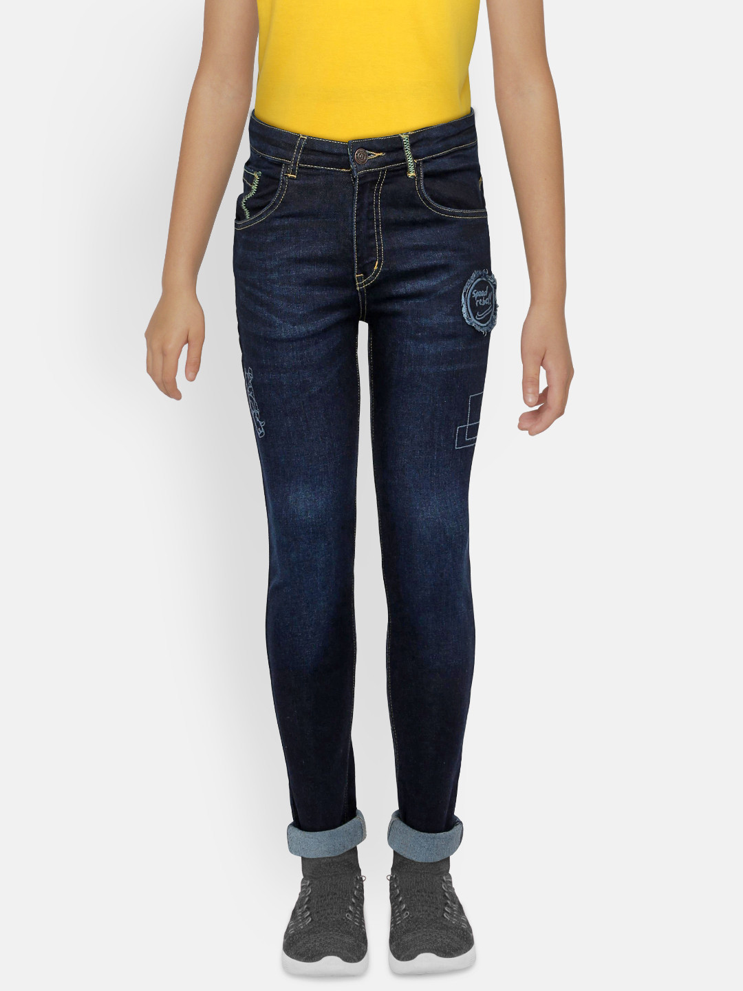 

Gini and Jony Boys Navy Blue Slim Fit Mid-Rise Clean Look Jeans