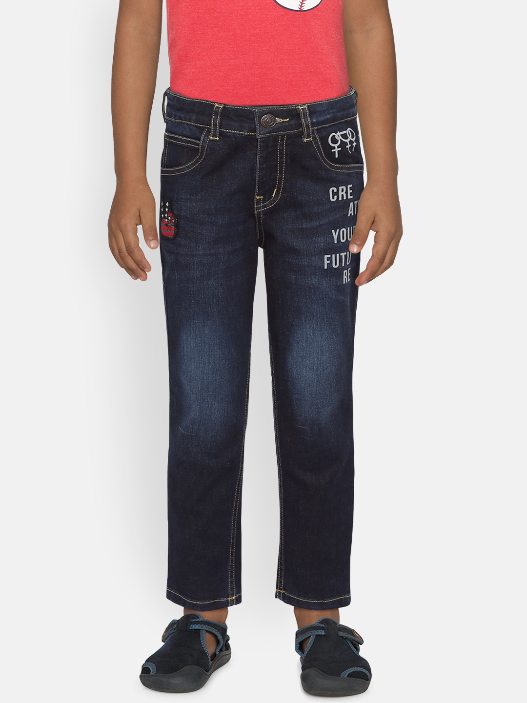 

Gini and Jony Boys Navy Blue Slim Fit Mid-Rise Clean Look Jeans