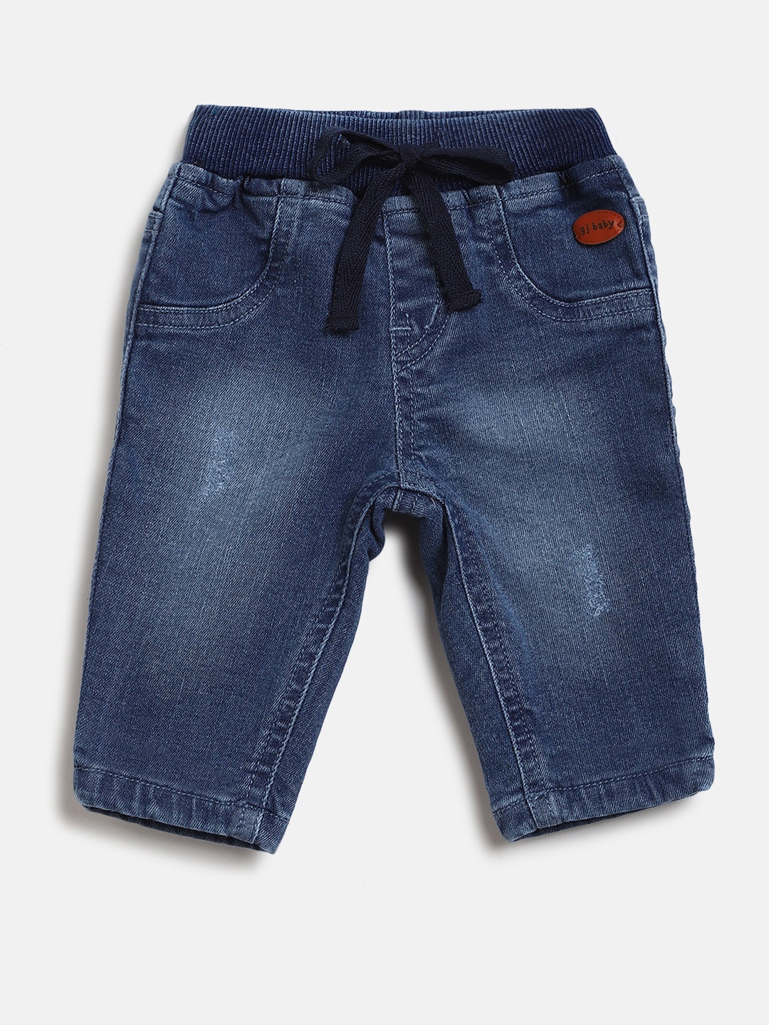 

Gini and Jony Boys Blue Solid Denim Regular Fit Joggers