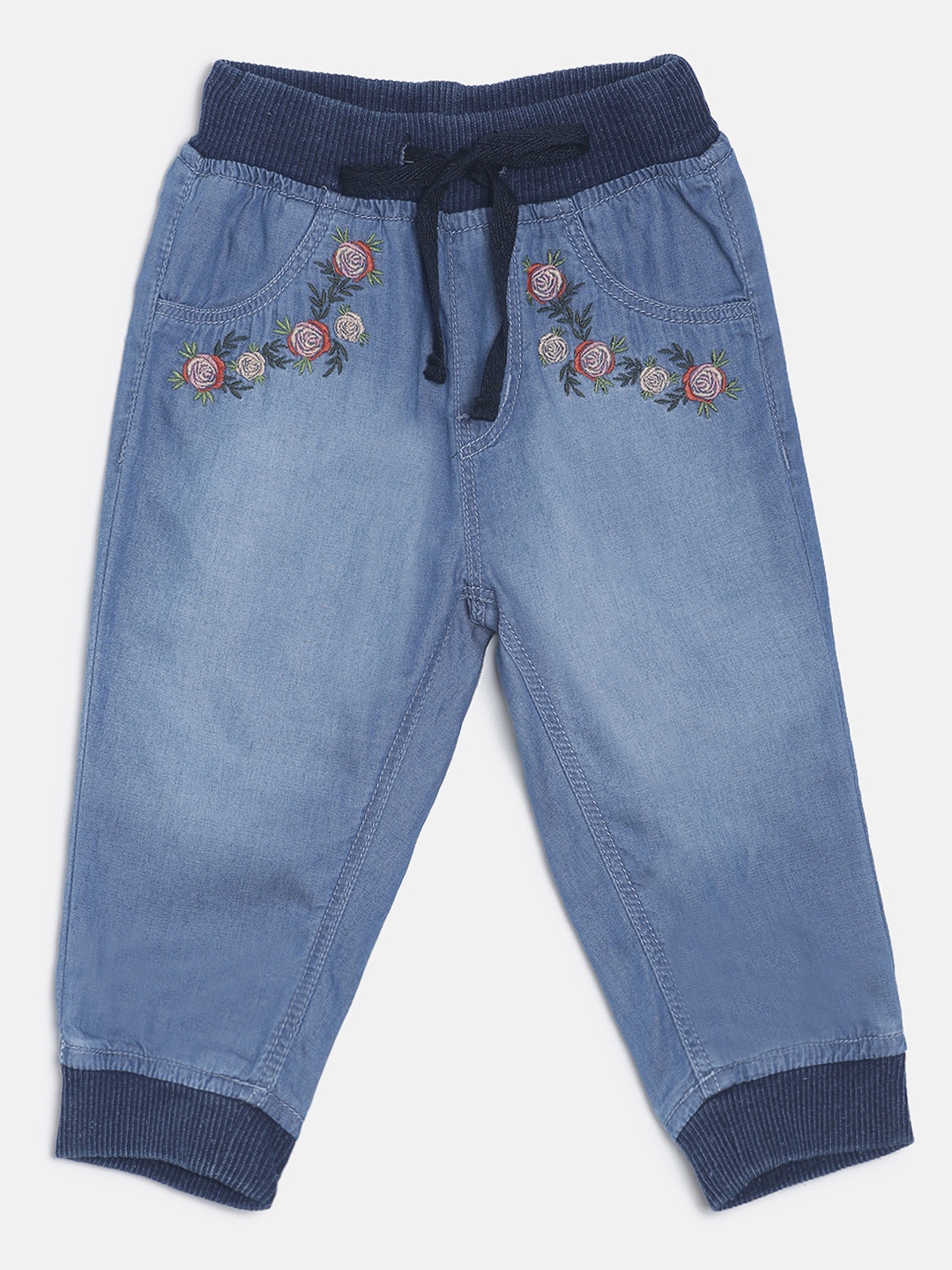 

Gini and Jony Girls Blue Regular Fit Solid Joggers