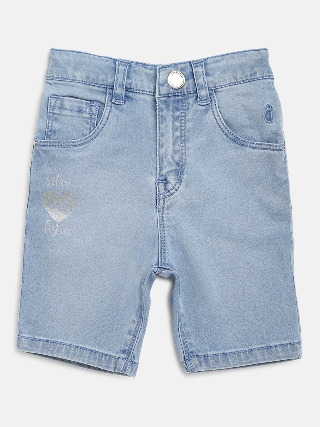 

Gini and Jony Infant Girls Blue Washed Regular Fit Denim Shorts