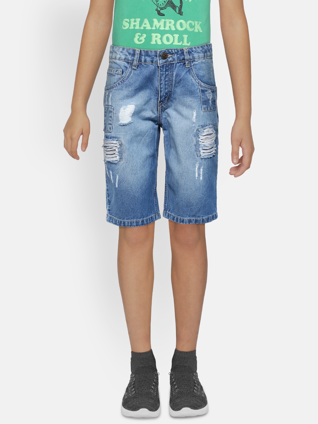 

Gini and Jony Boys Blue Washed Distressed Denim Shorts