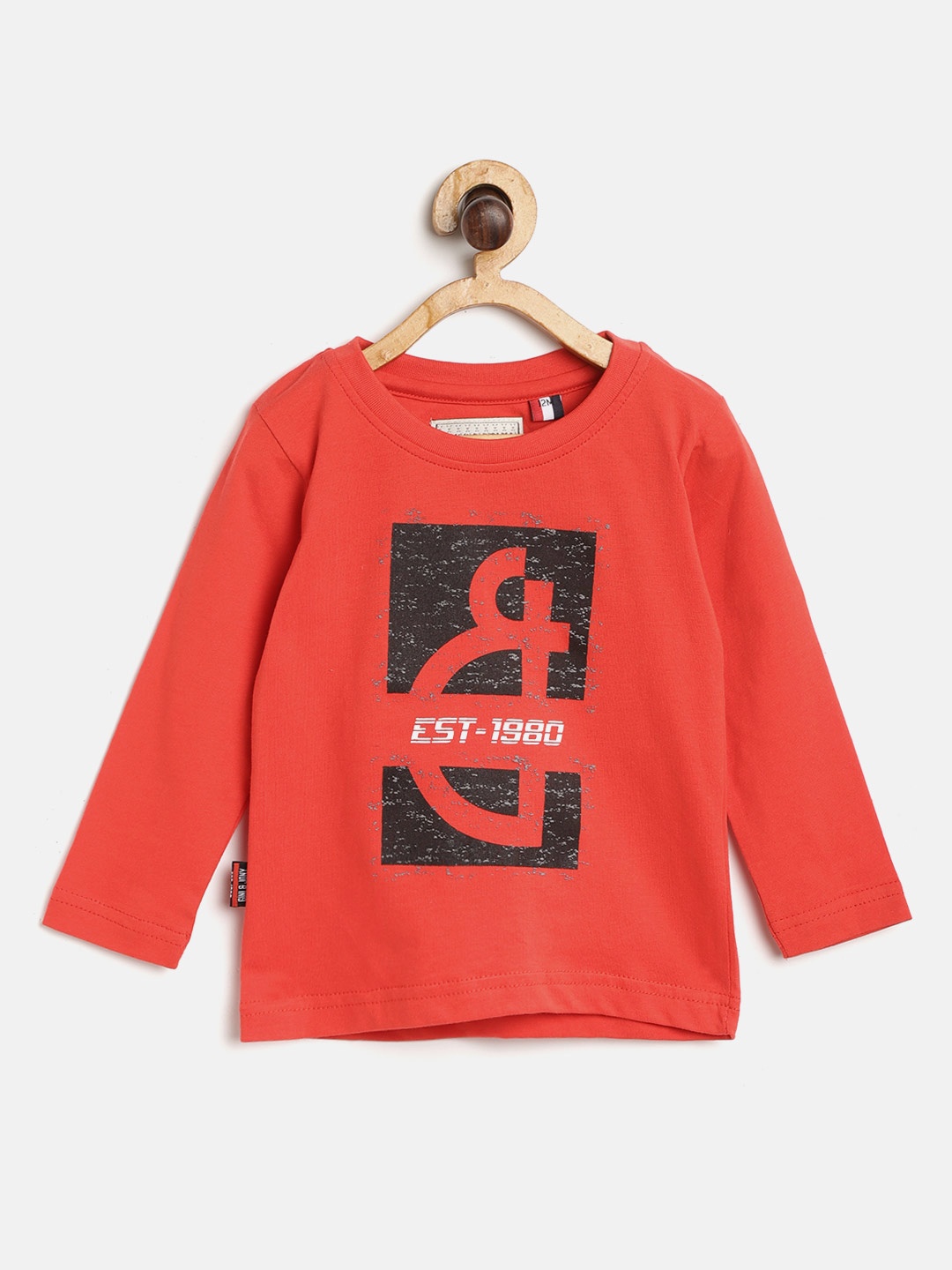 

Gini and Jony Boys Red Printed Round Neck T-shirt