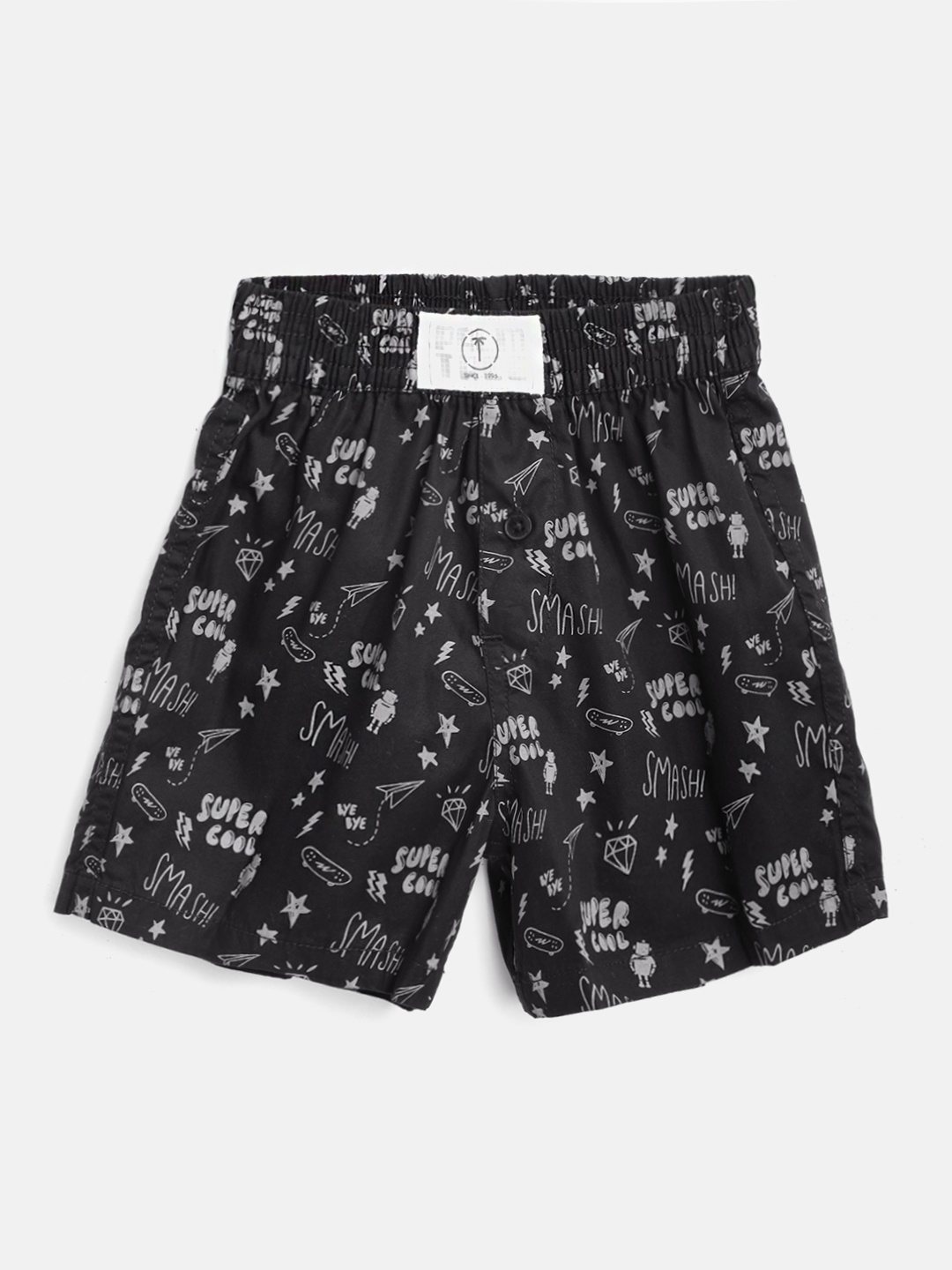 

Palm Tree Boys Black & Grey Printed Pure Cotton Boxers 131246520591 C207