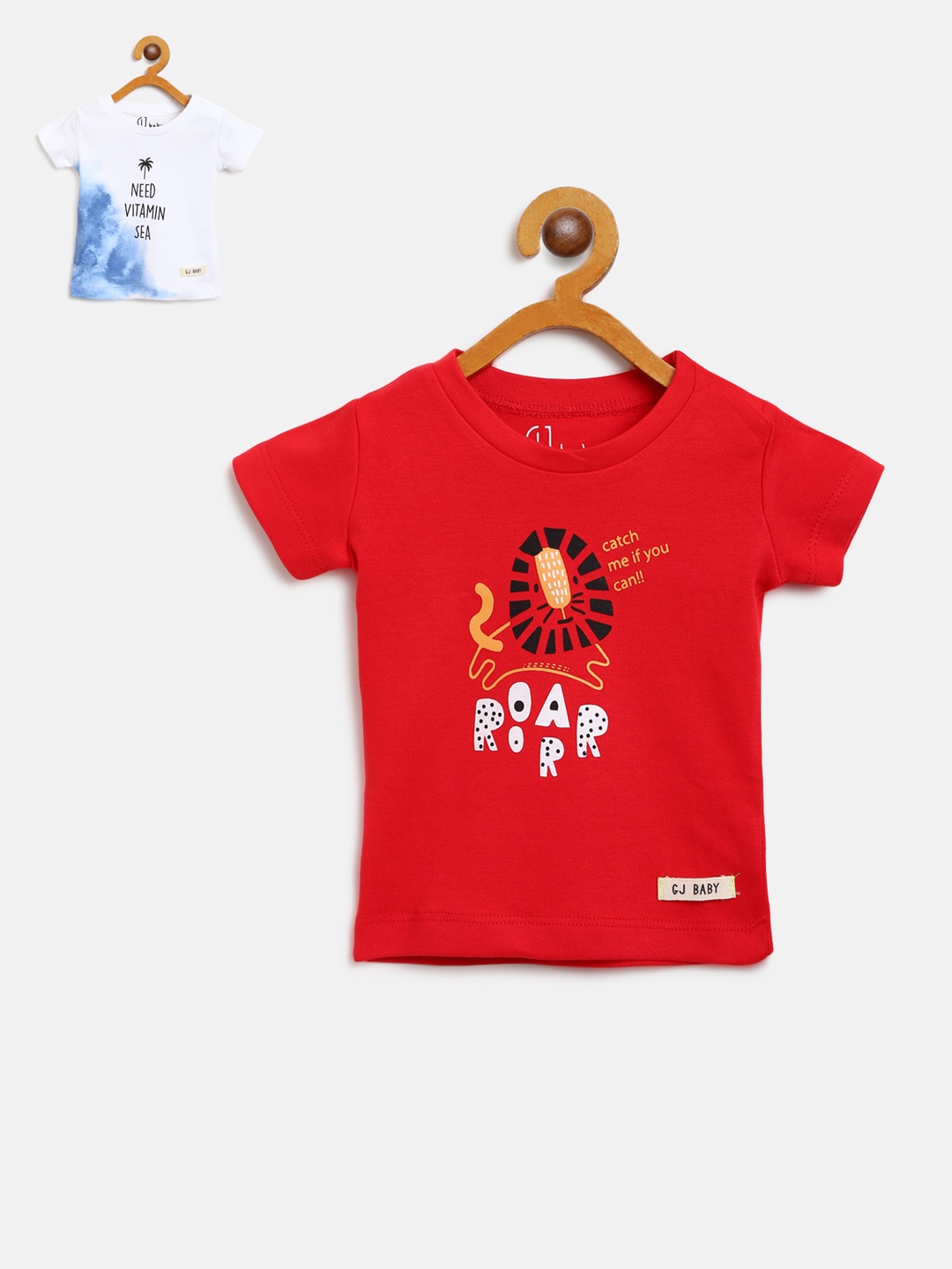 

Gini and Jony Boys Pack of 2 Printed T-shirts, Red