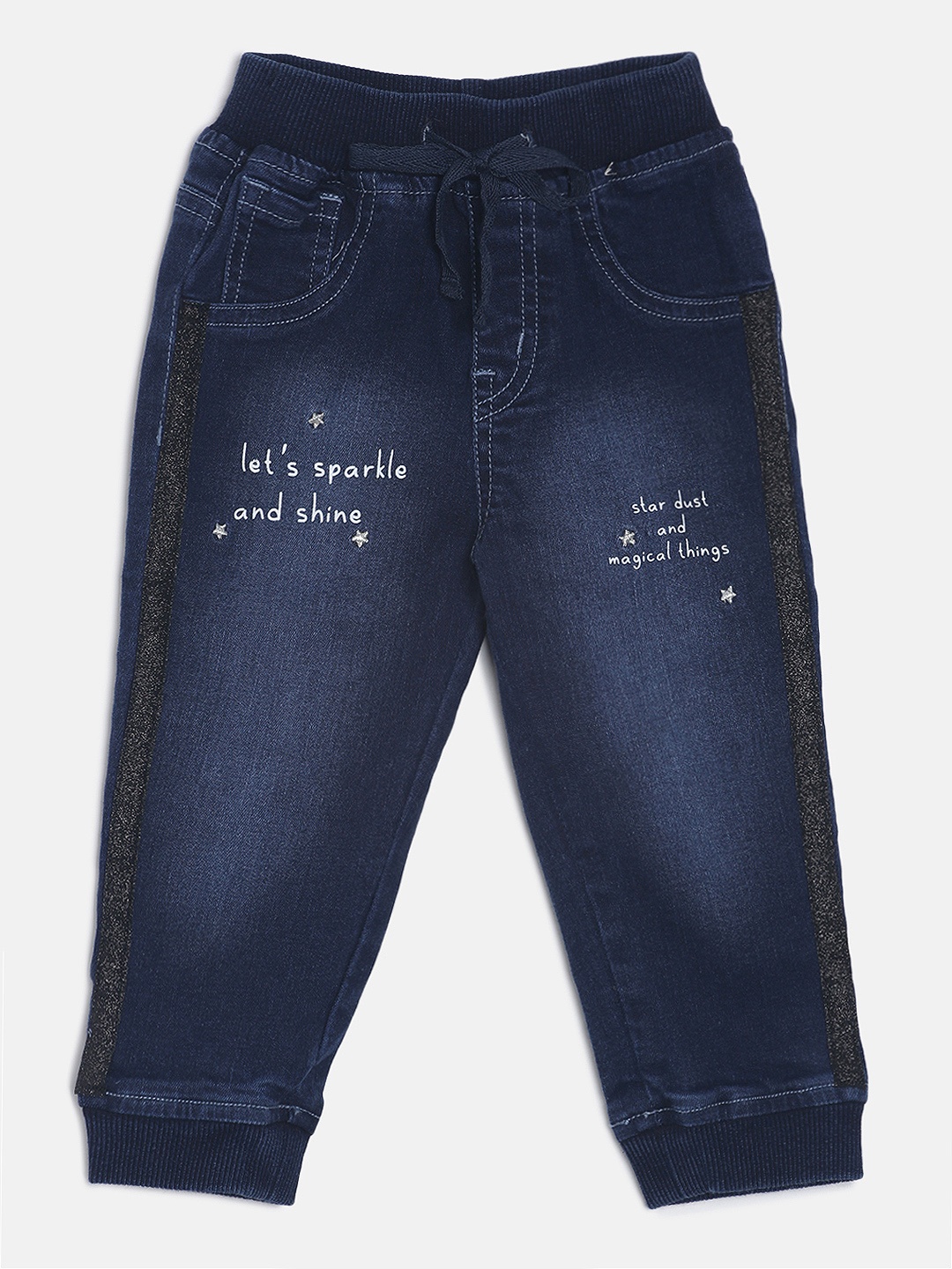 

Gini and Jony Girls Navy Blue Jogger Mid-Rise Clean Look Stretchable Jeans
