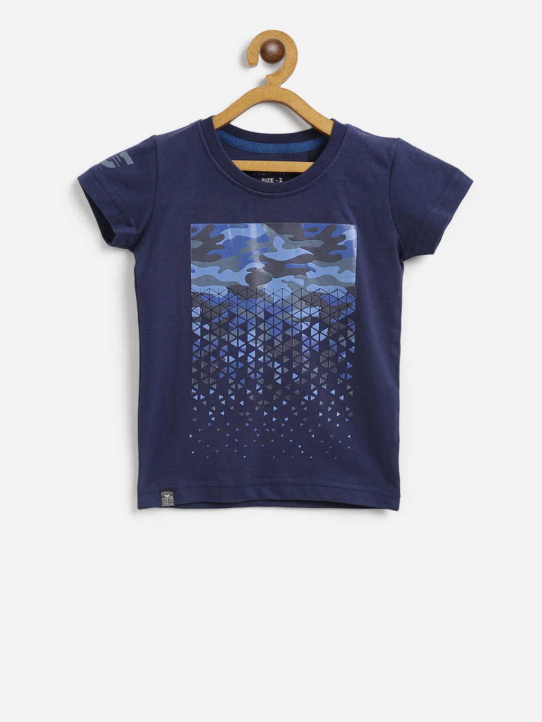 

Palm Tree Boys Navy Blue Printed Round Neck T-shirt