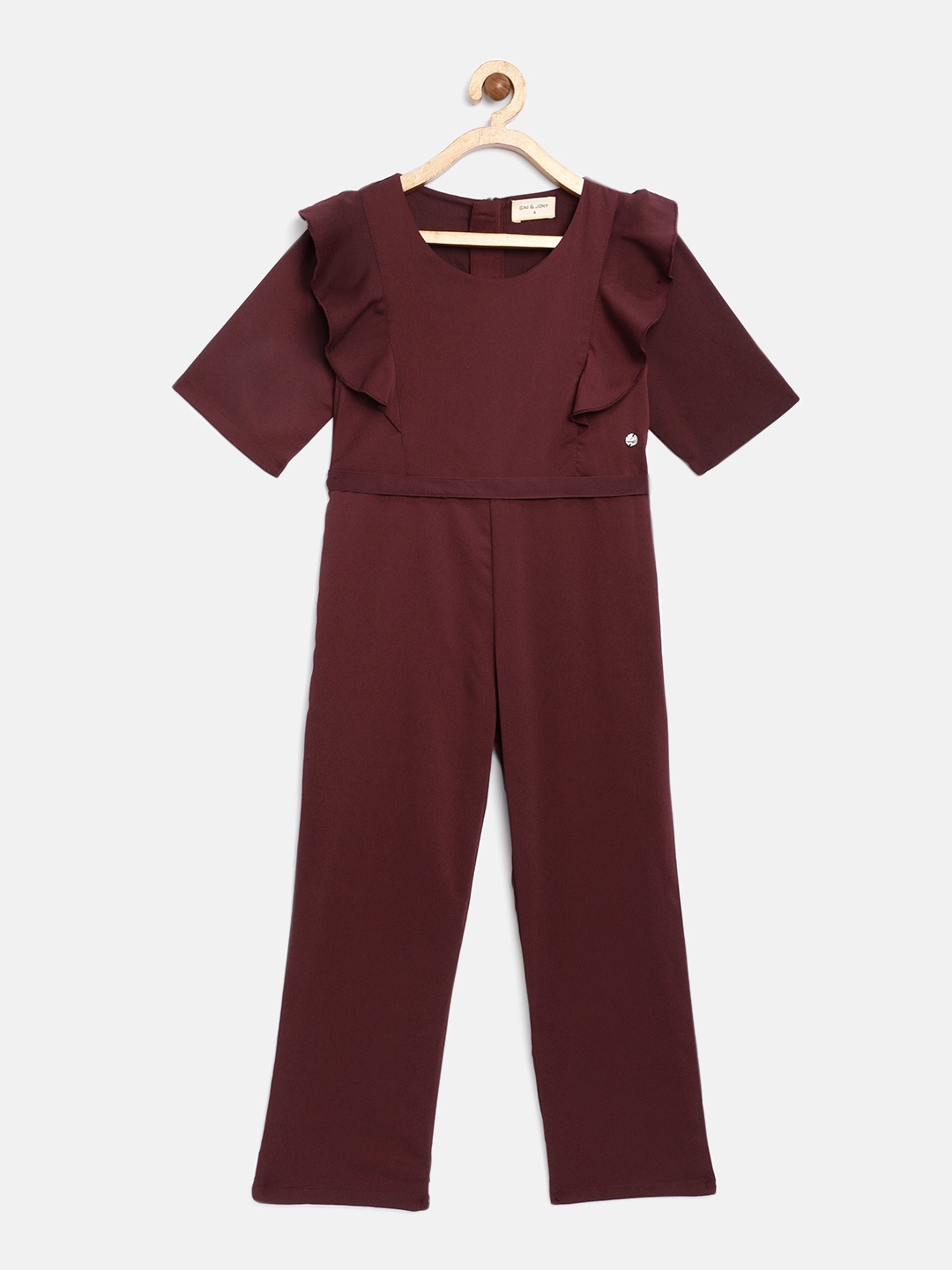 

Gini and Jony Girls Purple Solid Basic Jumpsuit