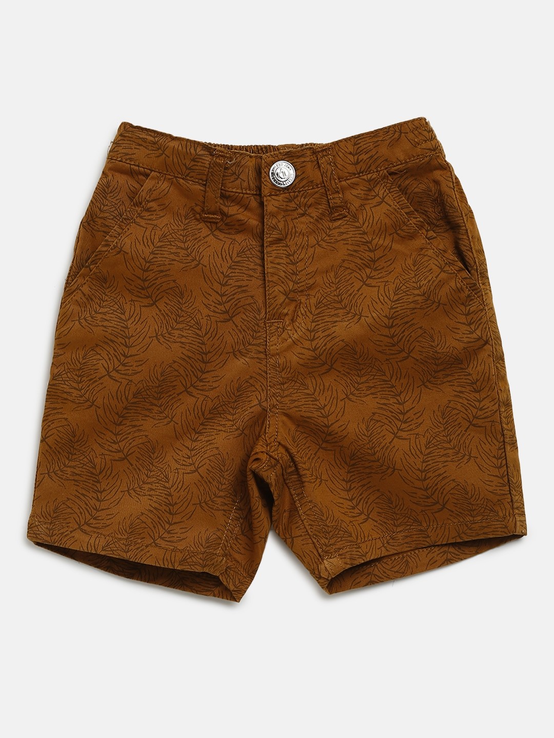 

Gini and Jony Boys Brown Printed Regular Fit Shorts