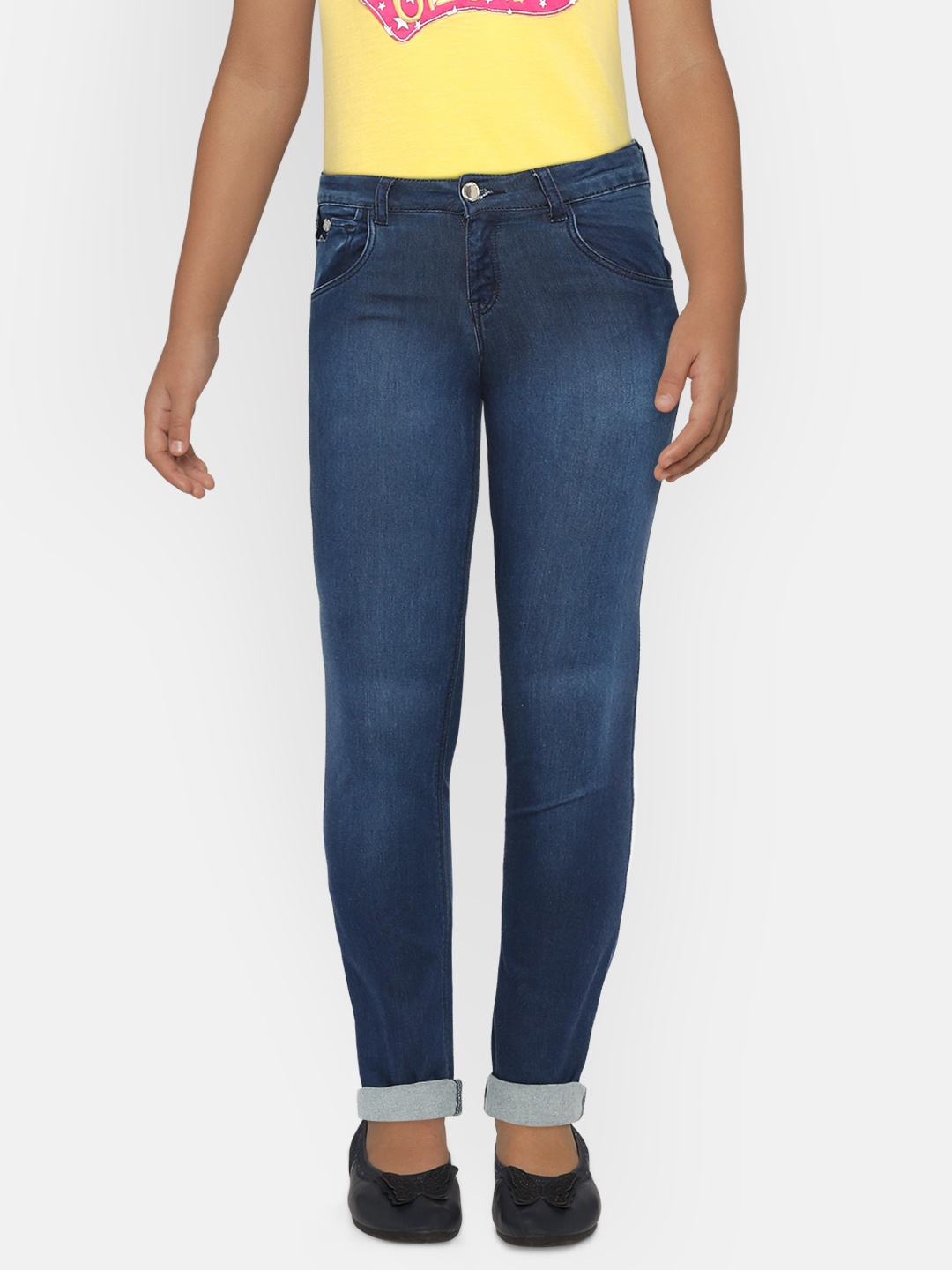 

Gini and Jony Girls Navy Blue Slim Fit Mid-Rise Clean Look Stretchable Jeans