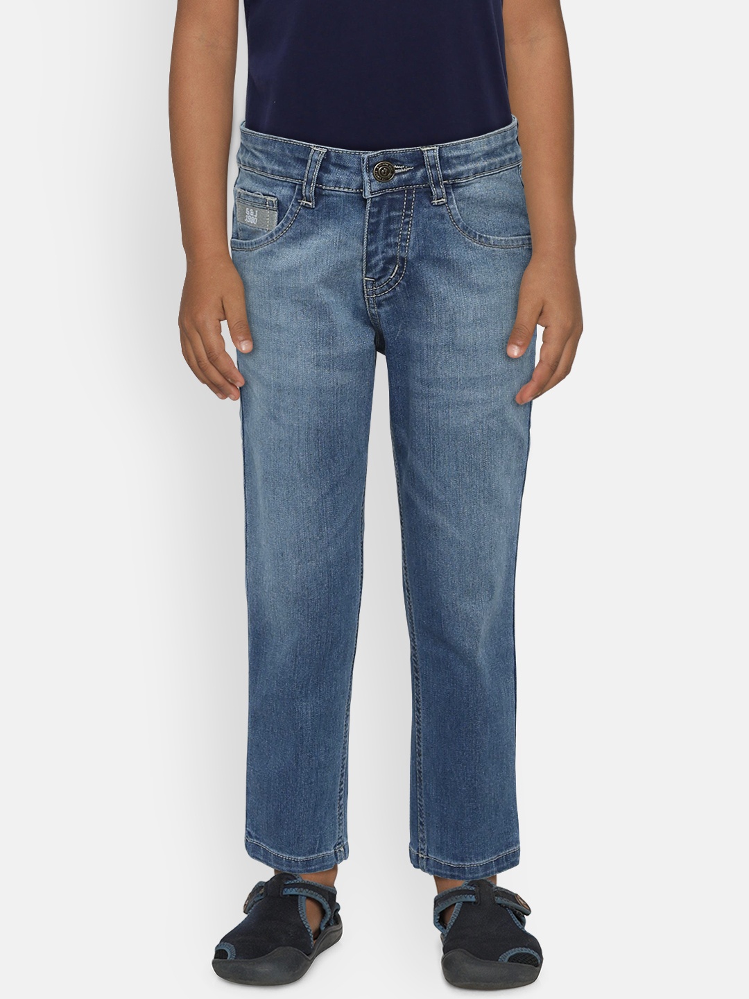 

Gini and Jony Boys Blue Slim Fit Mid-Rise Clean Look Jeans
