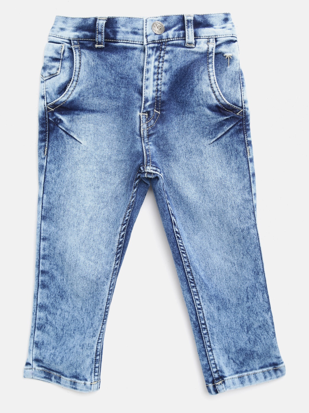 

Palm Tree Boys Blue Regular Fit Mid-Rise Clean Look Stretchable Jeans