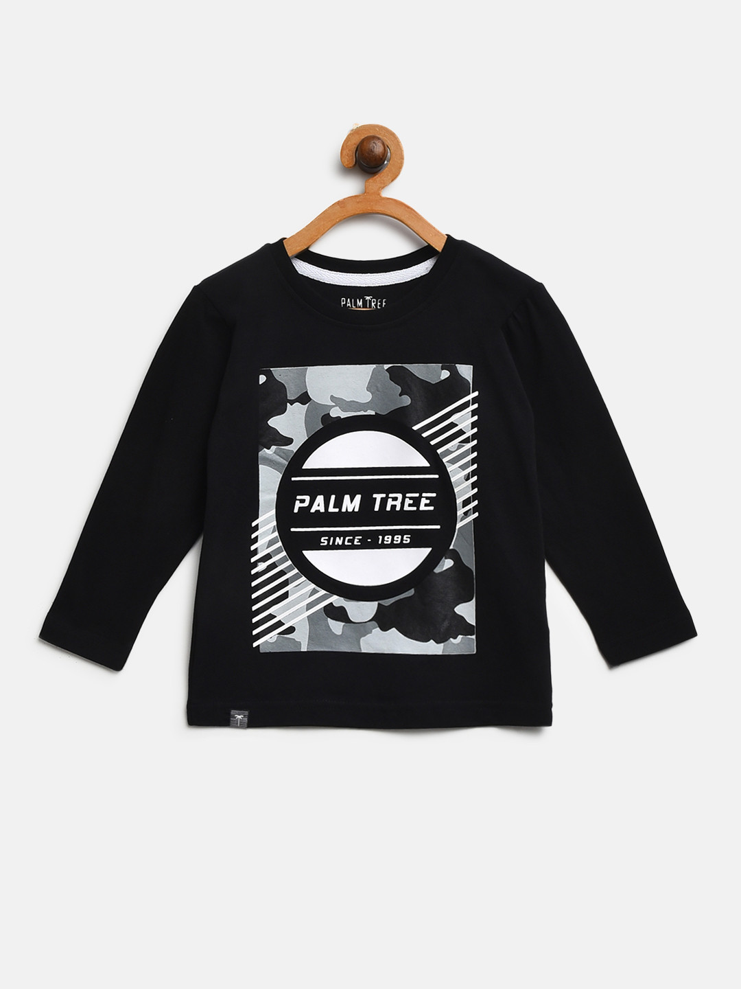 

Palm Tree Boys Black & Grey Printed Round Neck T-shirt