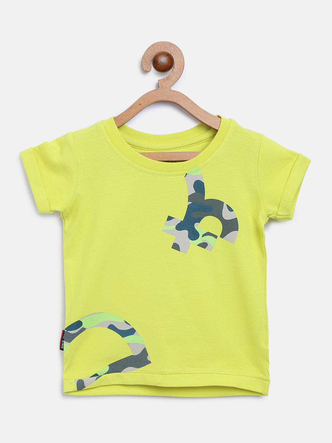 

Gini and Jony Boys Lime Green Printed Round Neck T-shirt