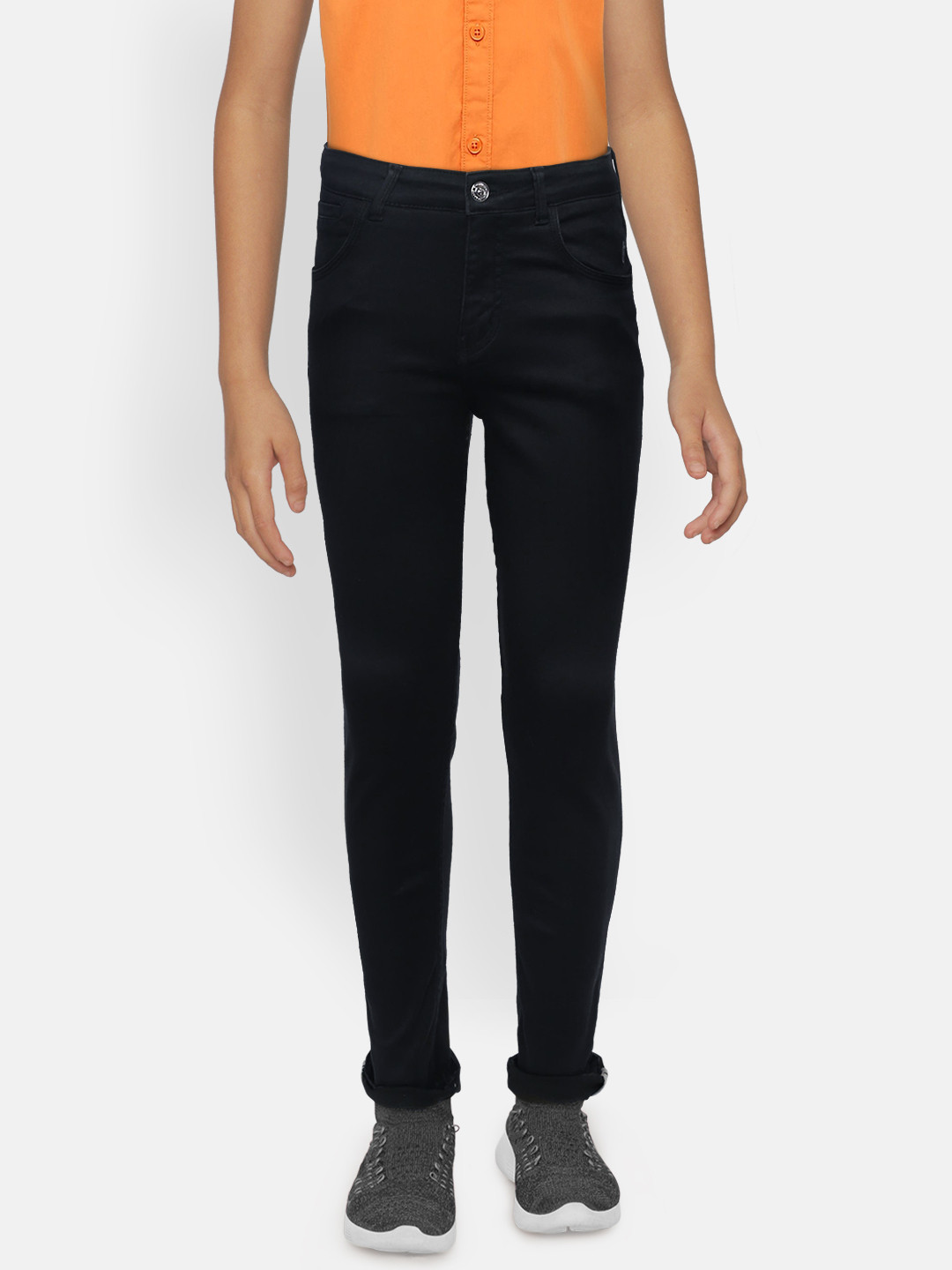 

Gini and Jony Boys Black Slim Fit Mid-Rise Clean Look Stretchable Jeans