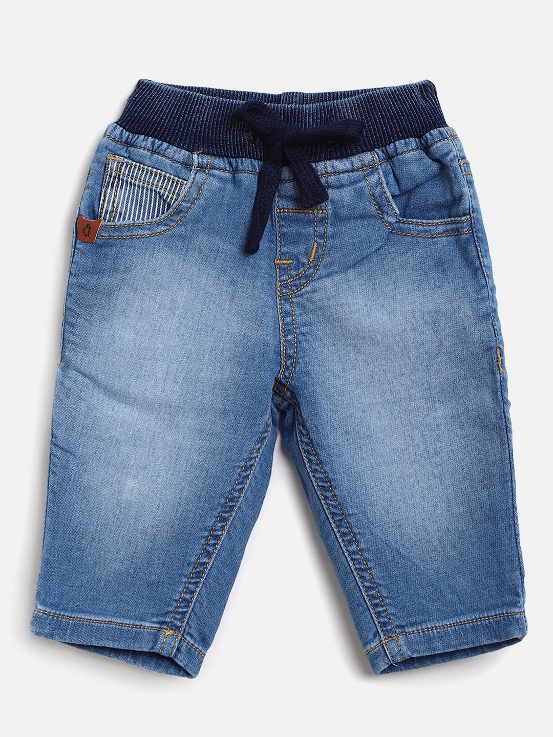 

Gini and Jony Boys Blue Washed Regular Fit Mid-Rise Clean Look Stretchable Jeans