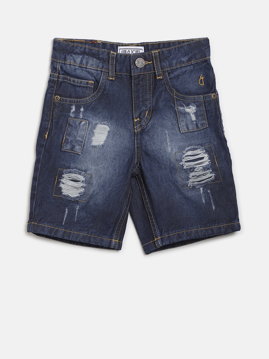 

Gini and Jony Boys Blue Washed Regular Fit Denim Shorts