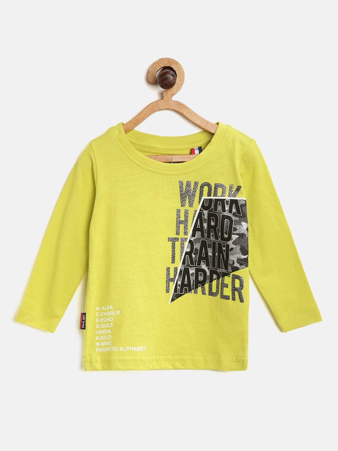 

Gini and Jony Boys Green & Black Printed Round Neck T-shirt