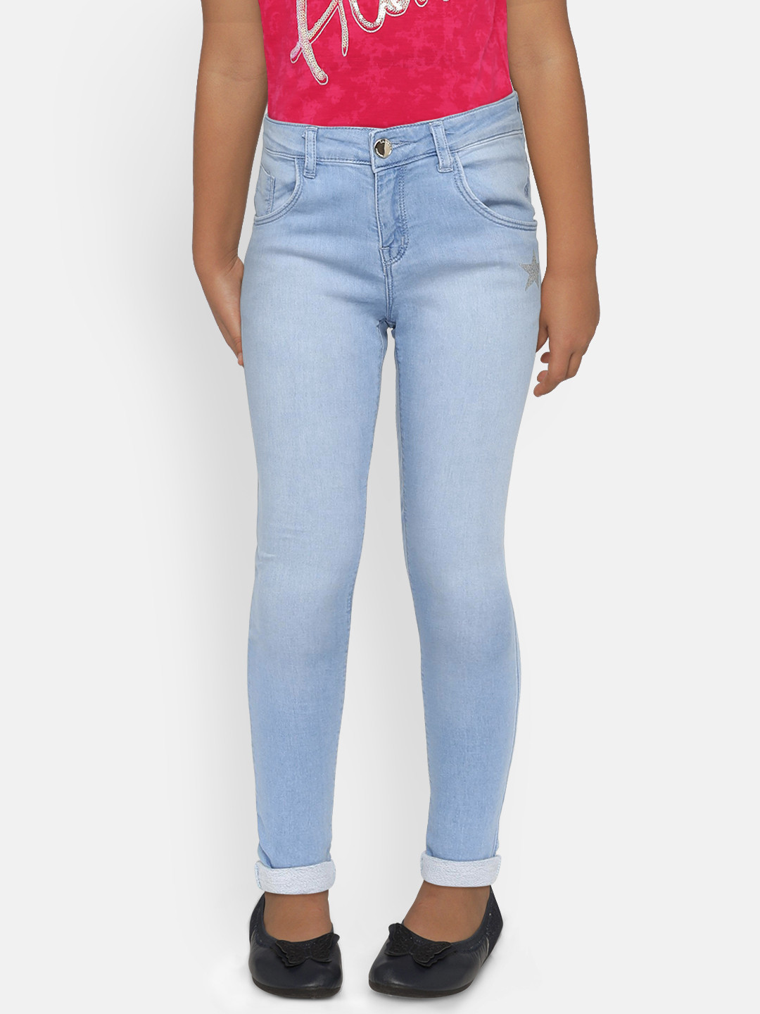 

Gini and Jony Girls Blue Slim Fit Mid-Rise Clean Look Jeans
