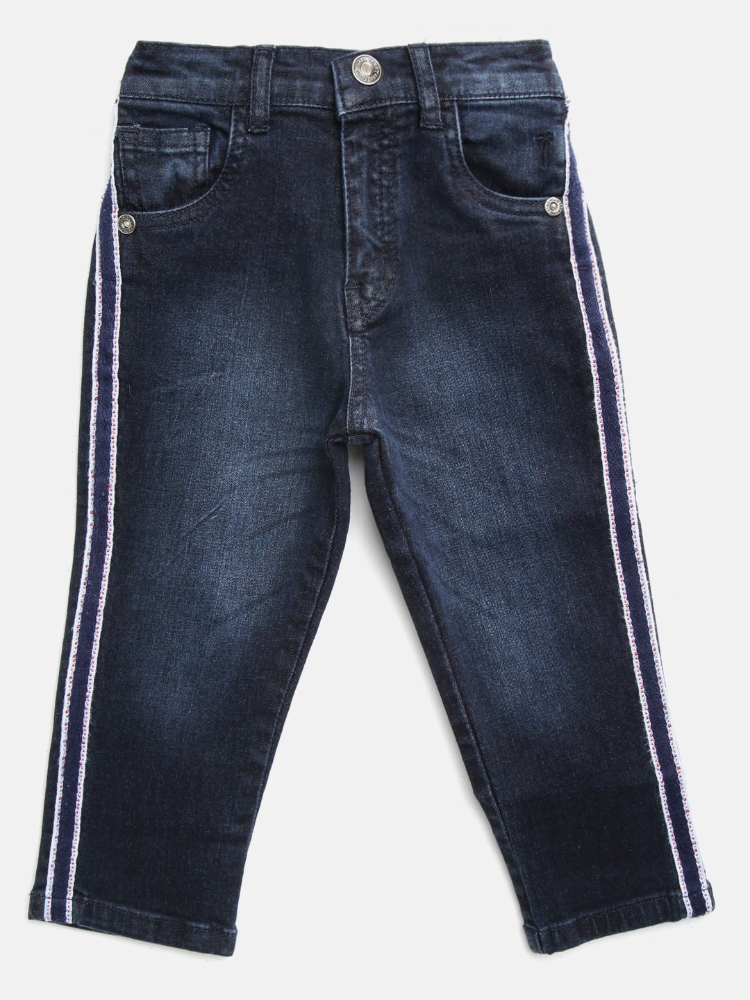 

Palm Tree Boys Navy Blue Regular Fit Mid-Rise Clean Look Stretchable Jeans