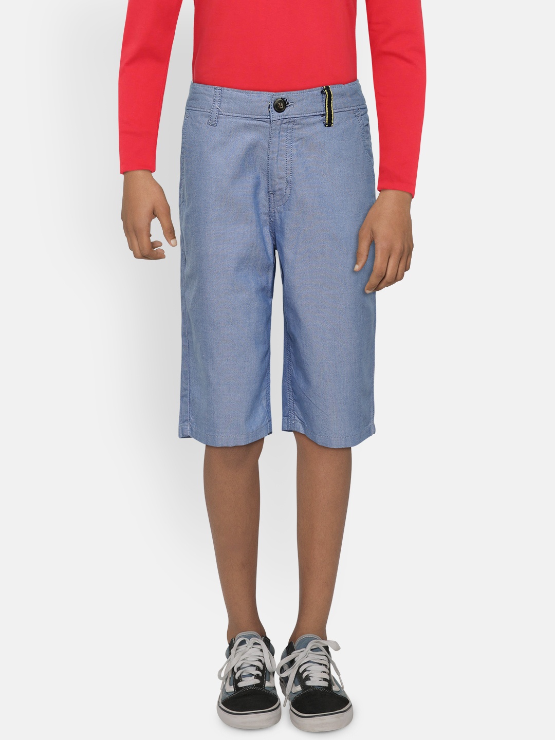 

Gini and Jony Boys Blue Solid Regular Fit Shorts