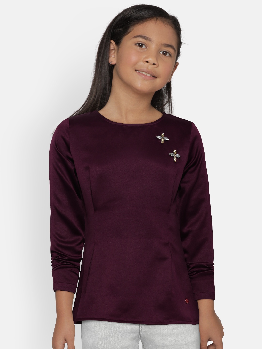 

Gini and Jony Girls Burgundy Solid Top
