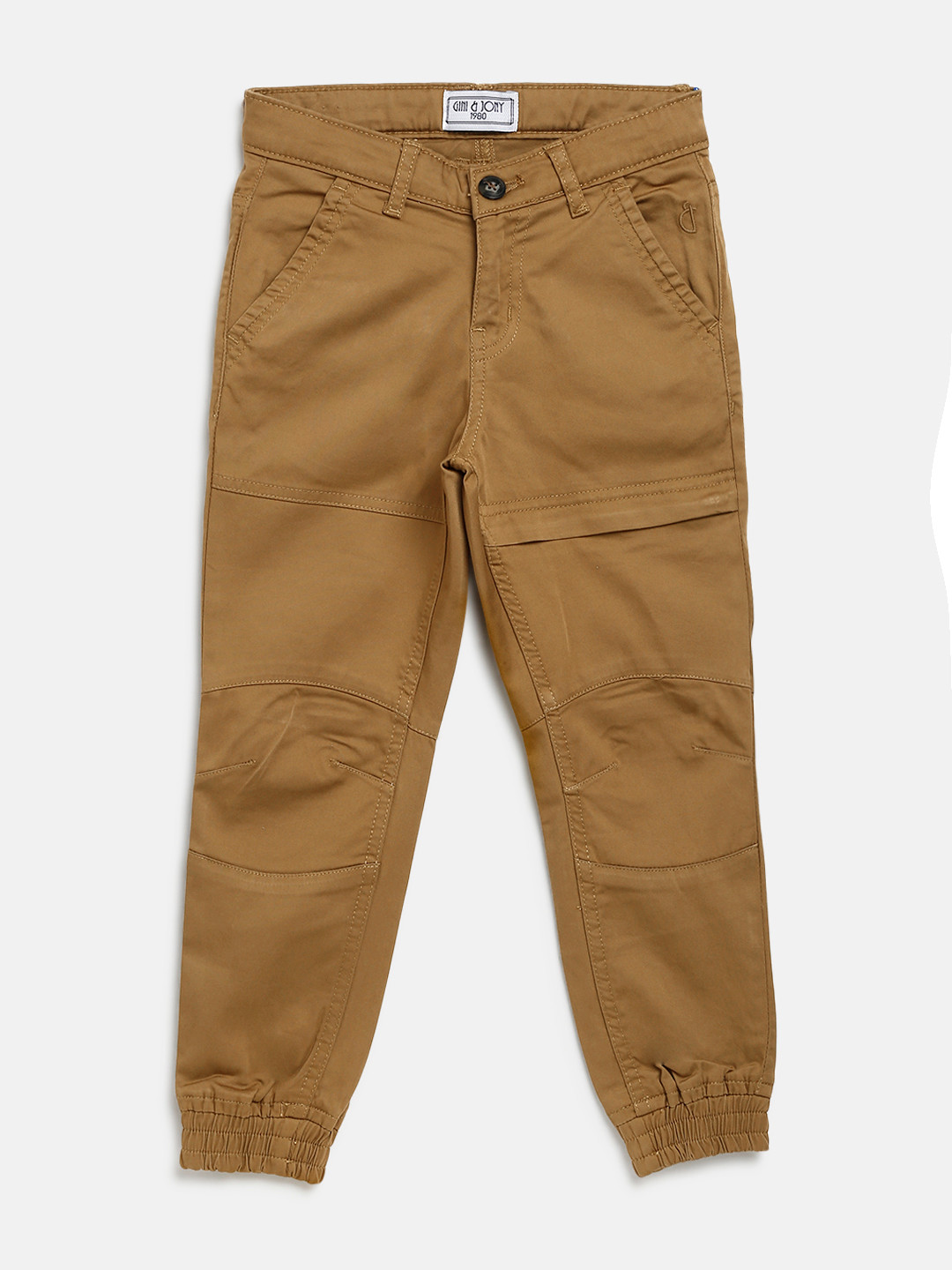 

Gini and Jony Boys Khaki Regular Fit Solid Joggers