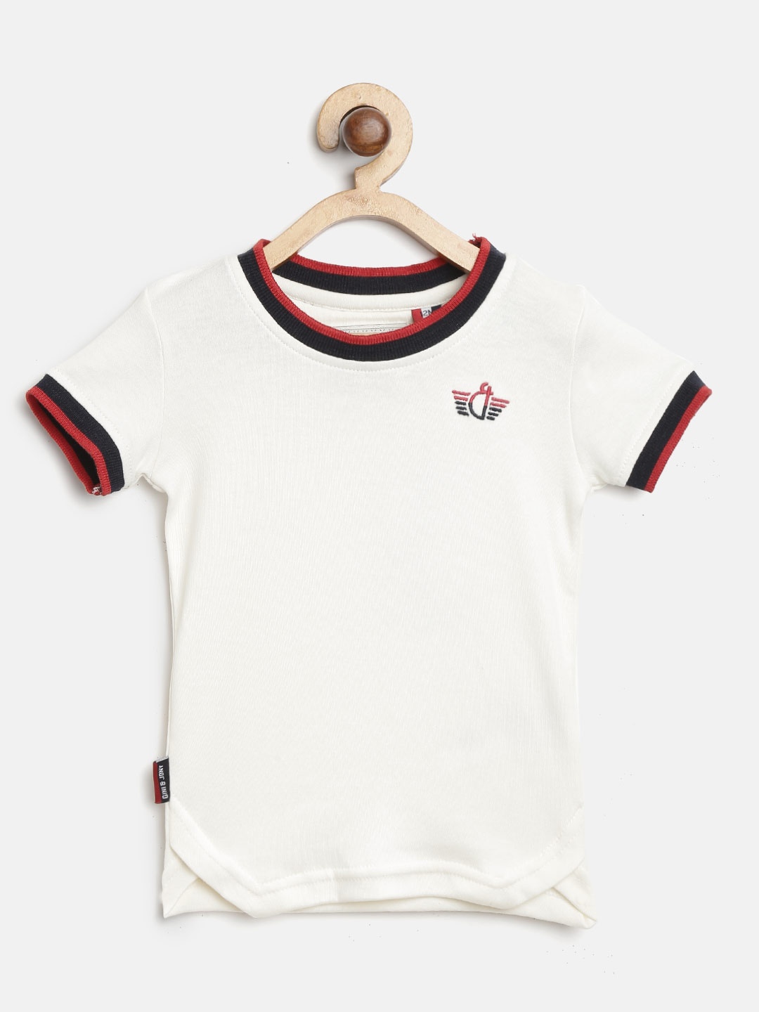 

Gini and Jony Boys Off-White Solid Round Neck T-shirt
