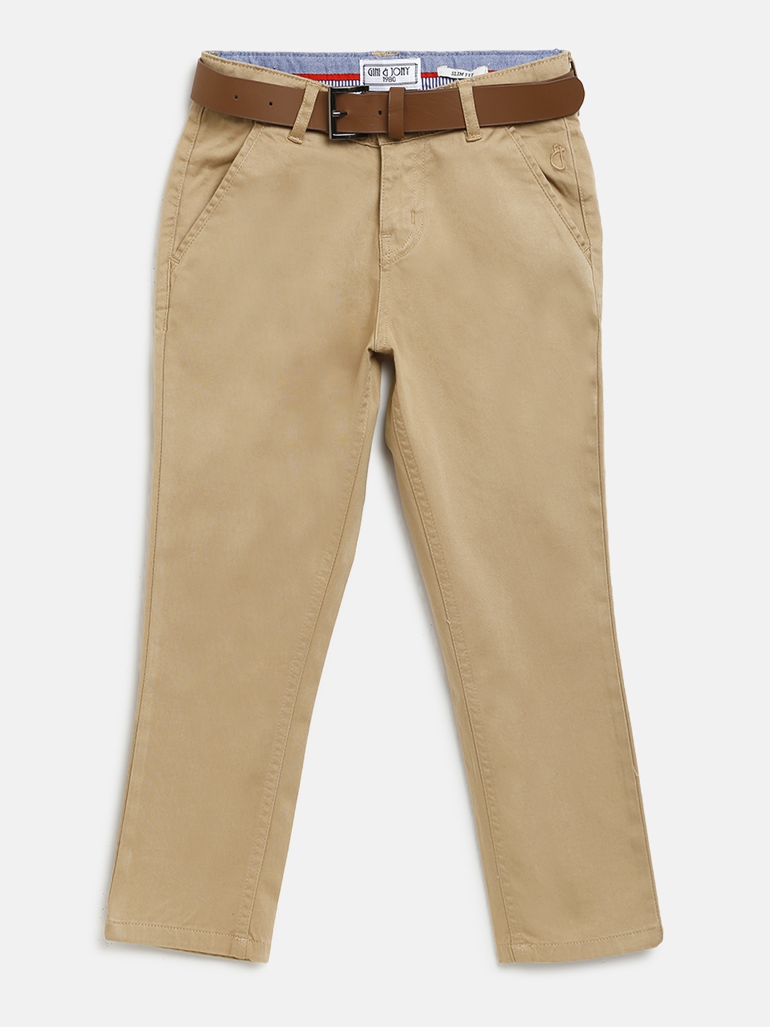 

Gini and Jony Boys Beige Regular Fit Solid Trousers