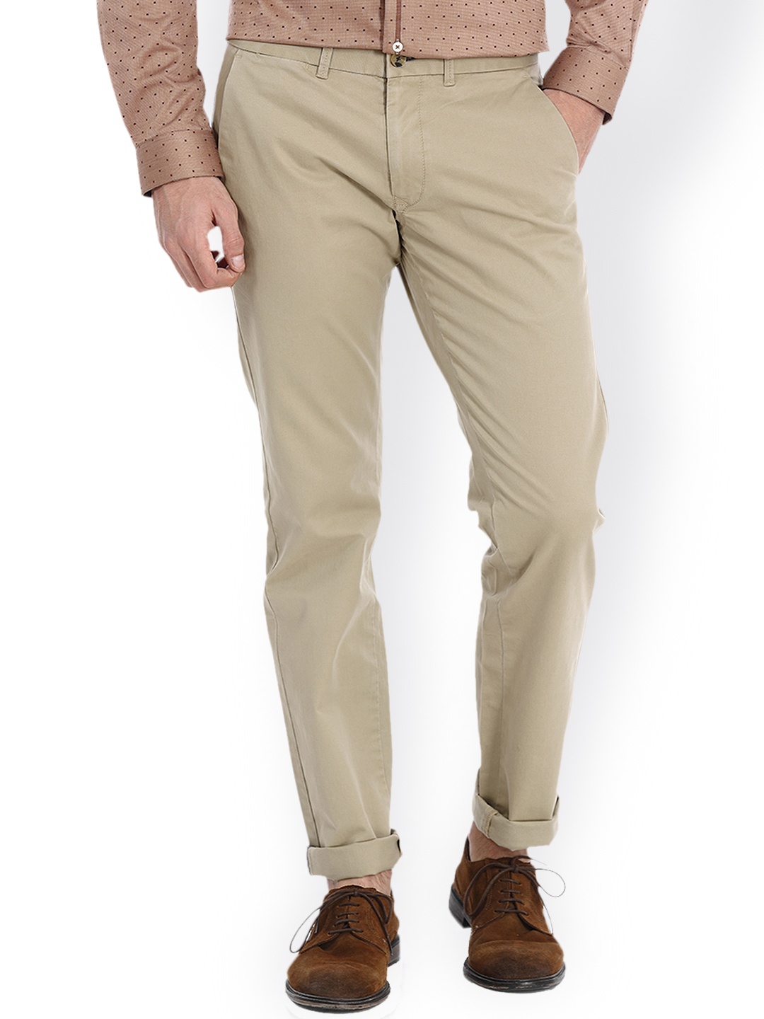 

Basics Khaki Tapered Fit Chino Trousers