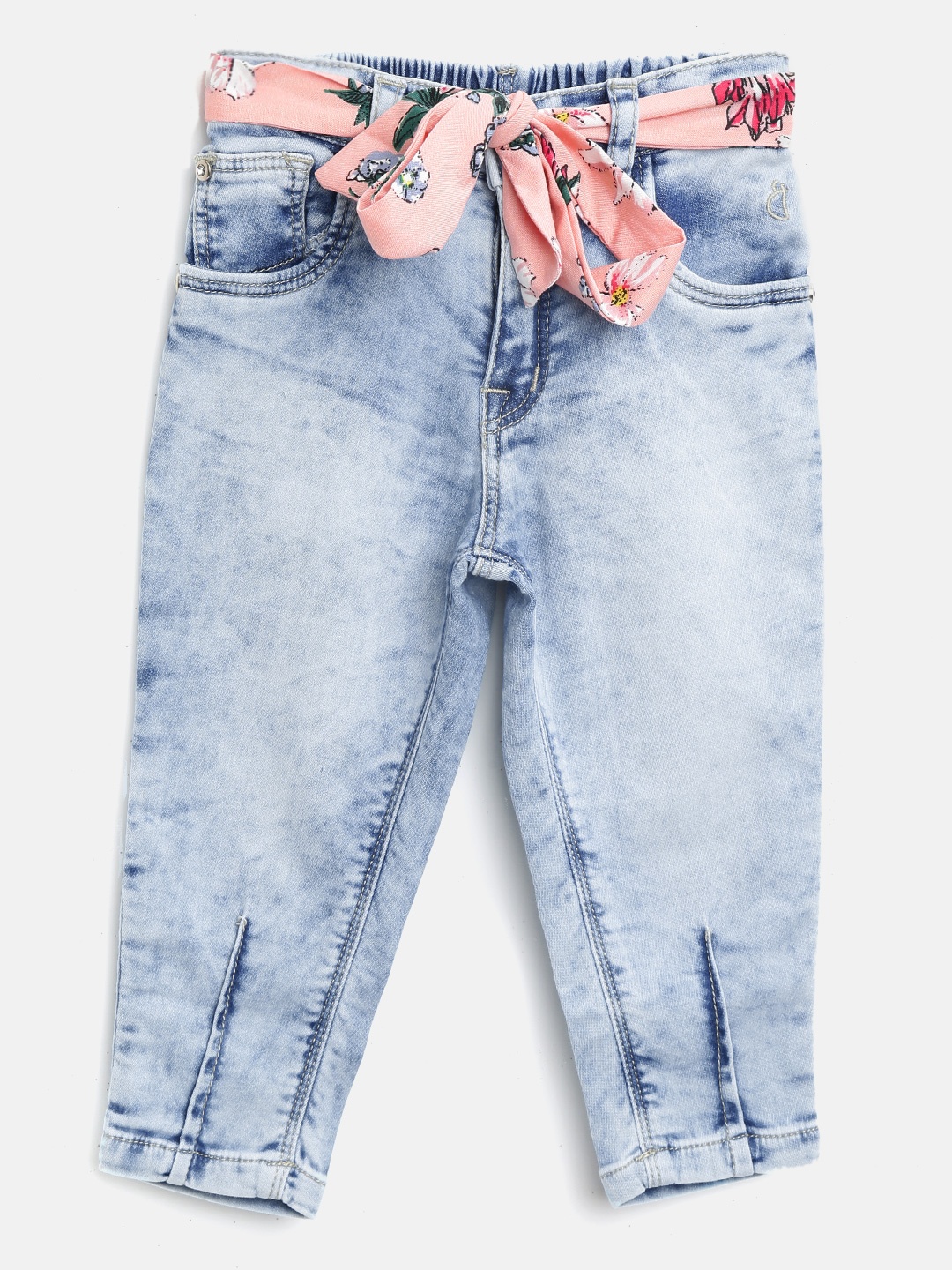 

Gini and Jony Girls Blue Regular Fit Mid-Rise Clean Look Acid Wash Stretchable Jeans