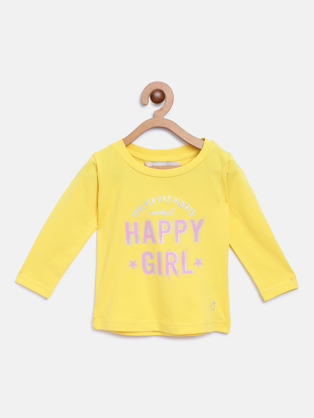 

Gini and Jony Girls Yellow & Pink Printed Round Neck T-shirt