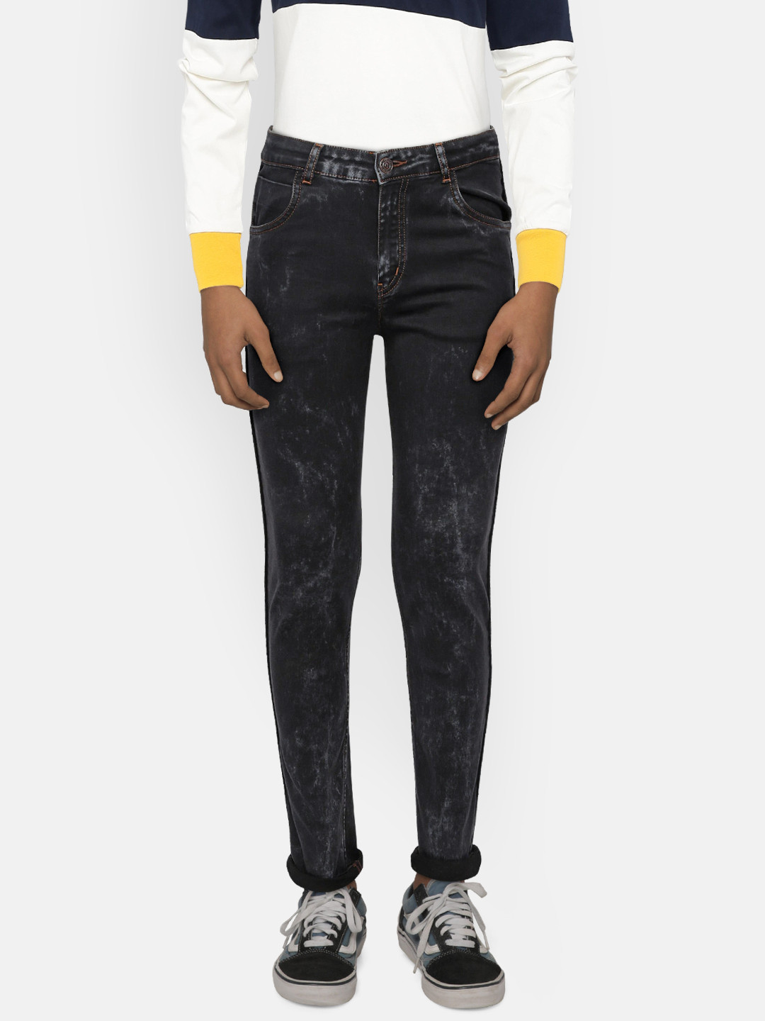 

Gini and Jony Boys Charcoal Black Regular Fit Mid-Rise Clean Look Stretchable Jeans