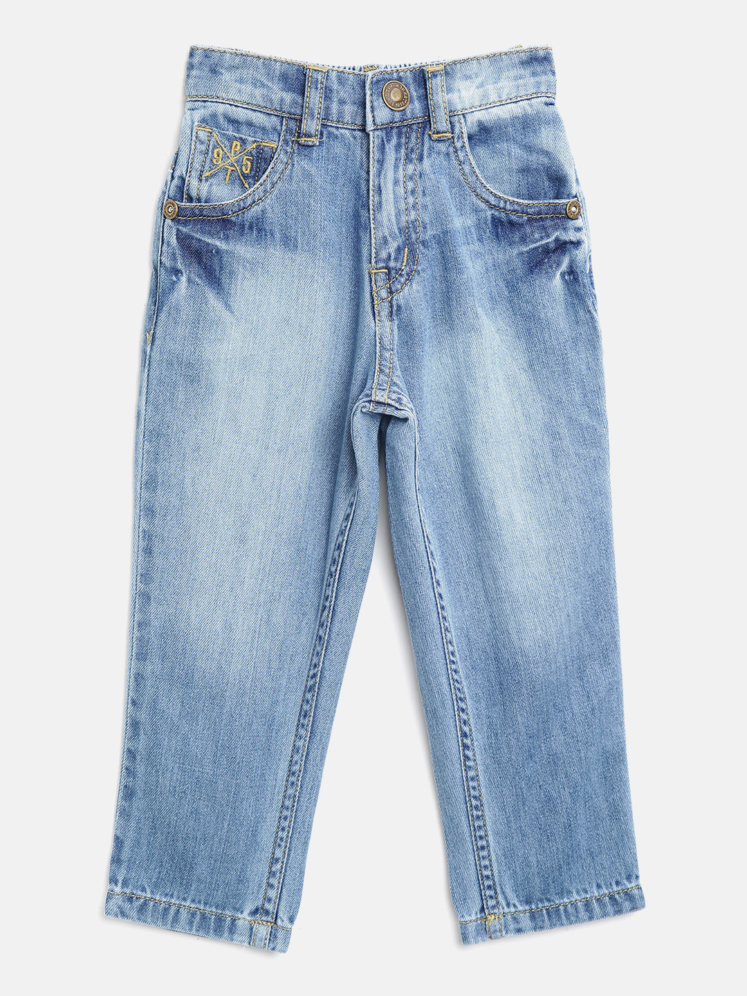 

Palm Tree Boys Blue Regular Fit Mid-Rise Clean Look Jeans