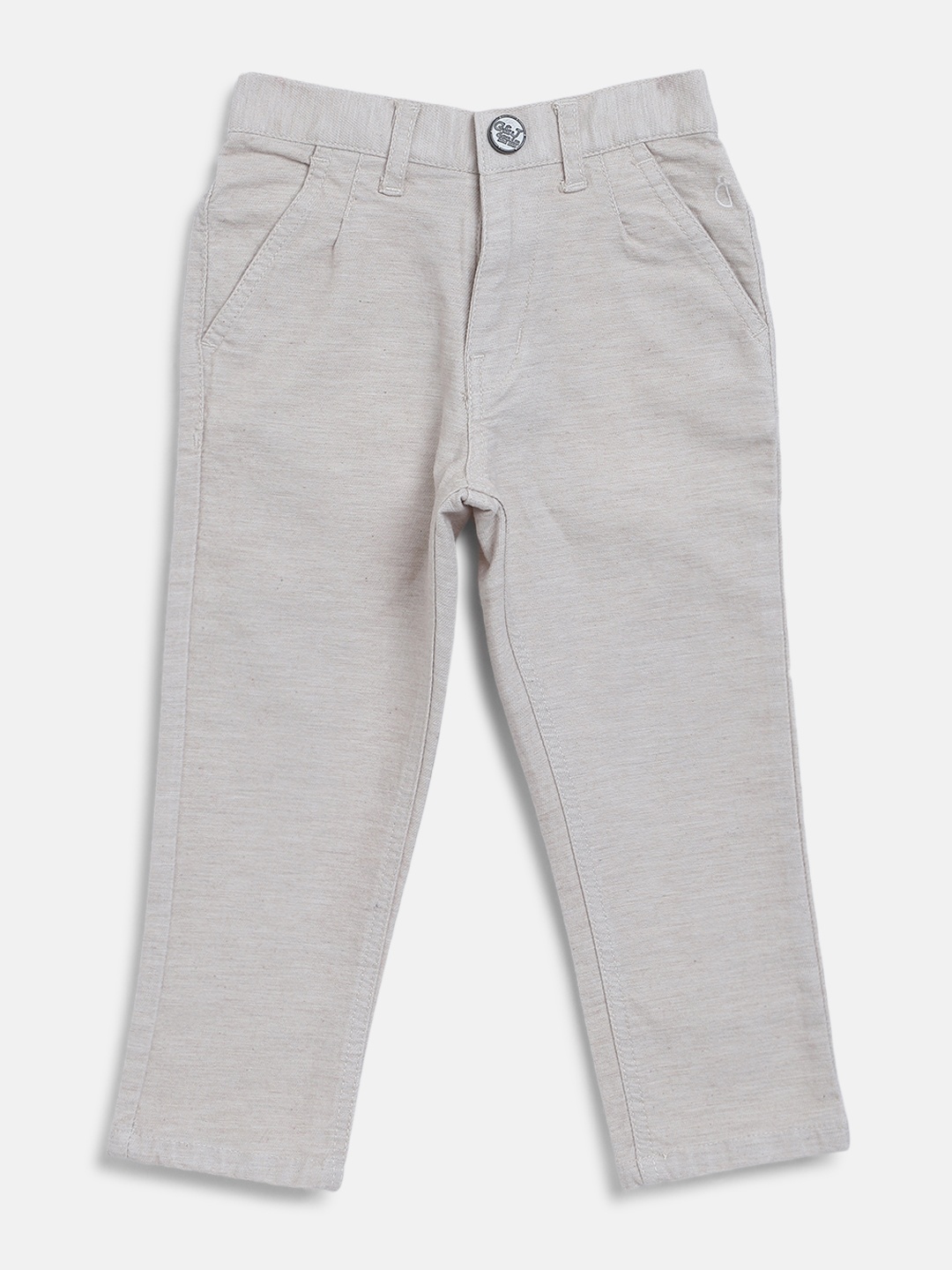 

Gini and Jony Boys Beige Regular Fit Solid Trousers