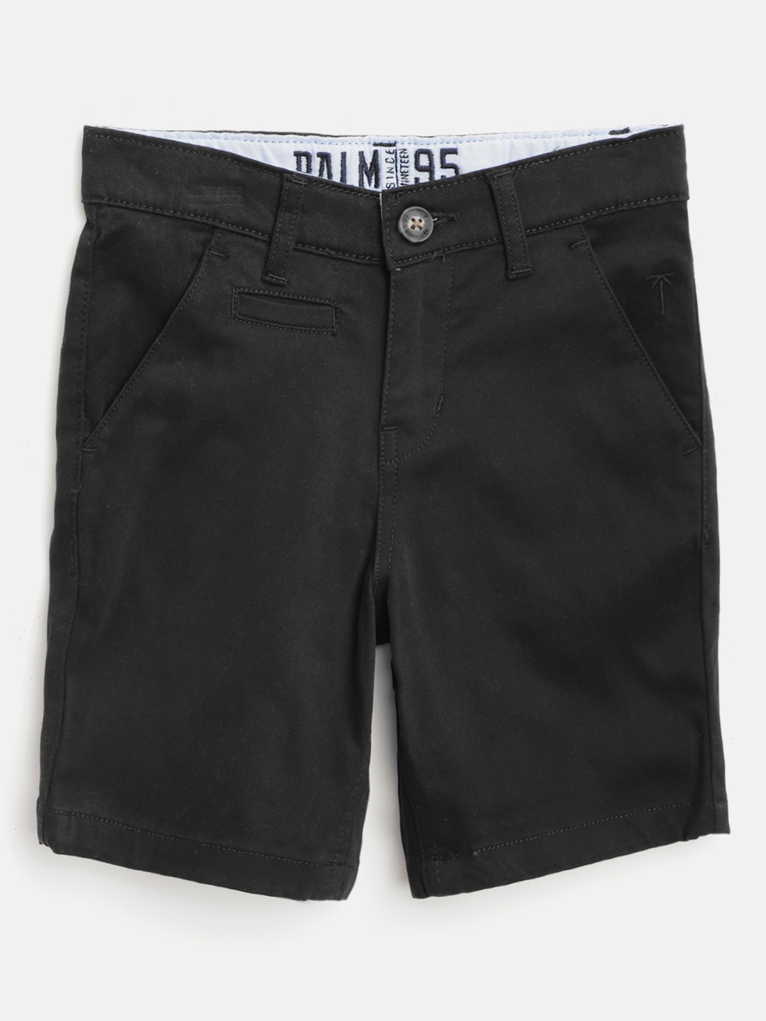 

Palm Tree Boys Black Solid Classic Fit Chino Shorts