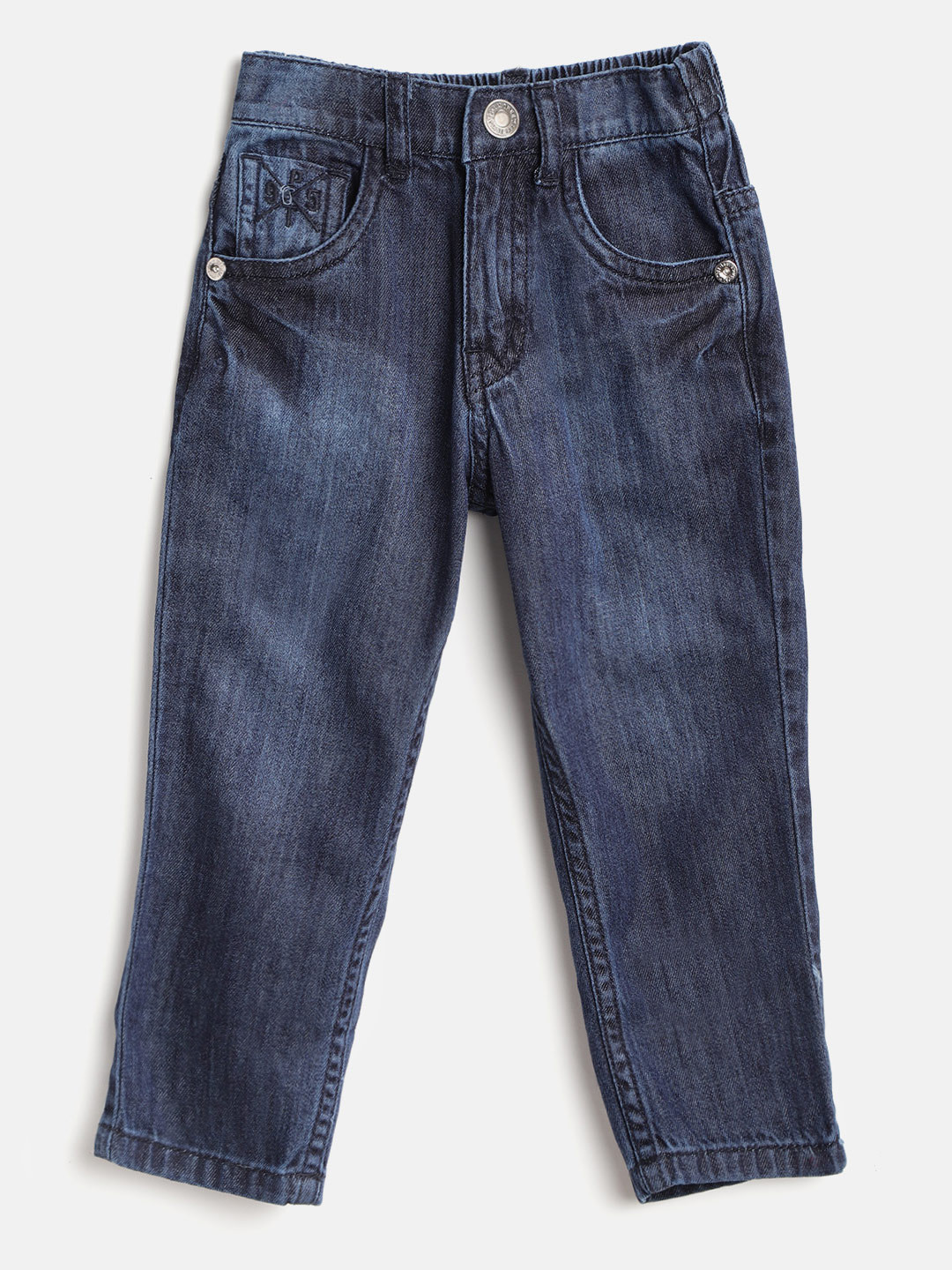 

Palm Tree Boys Navy Blue Regular Fit Mid-Rise Clean Look Jeans