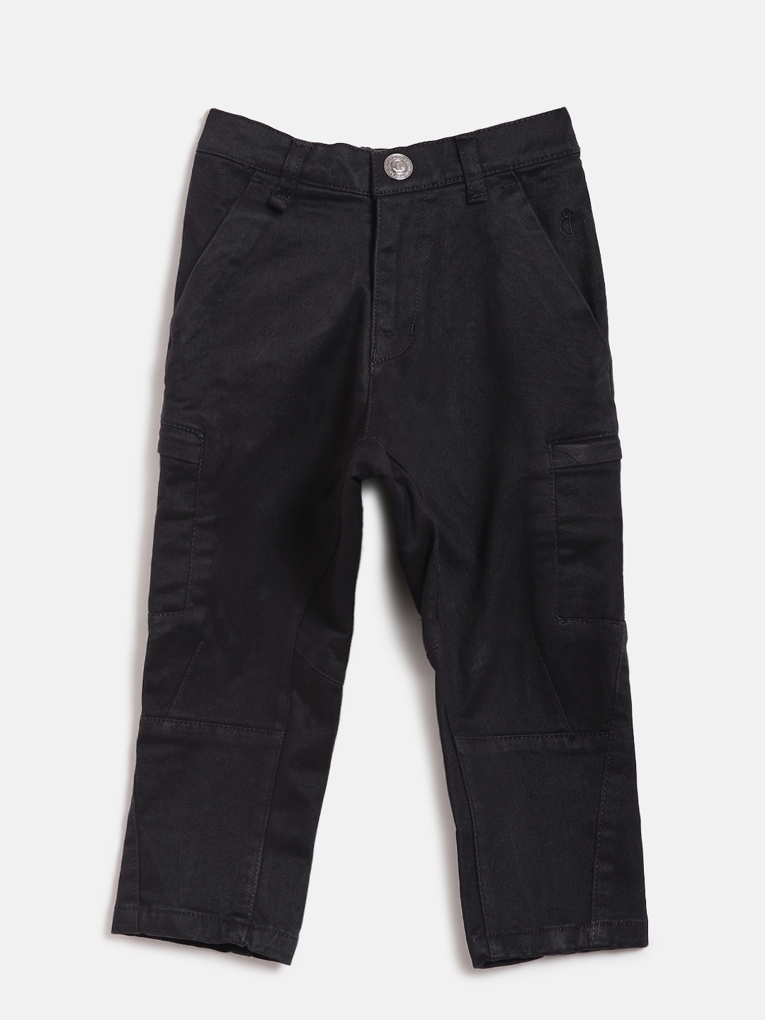 

Gini and Jony Boys Black Regular Fit Solid Trousers