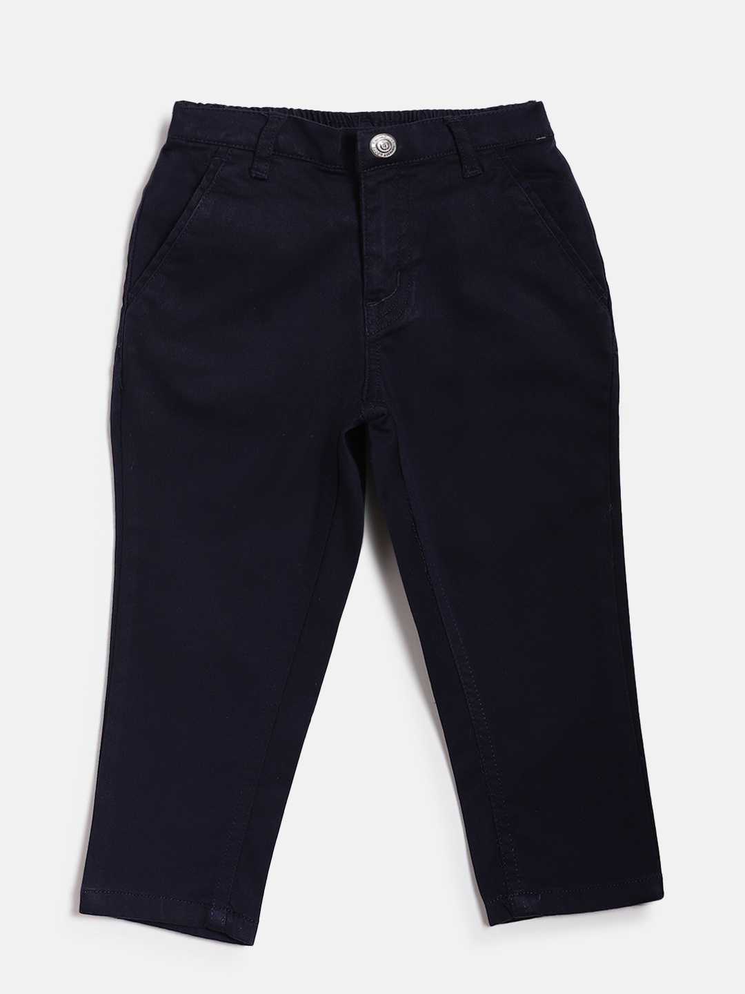 

Gini and Jony Boys Navy Blue Regular Fit Solid Trousers