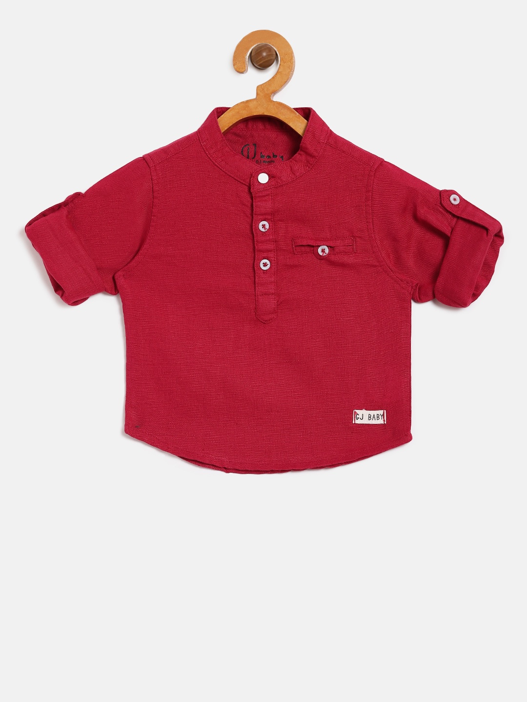 

Gini and Jony Boys Maroon Regular Fit Solid Casual Shirt