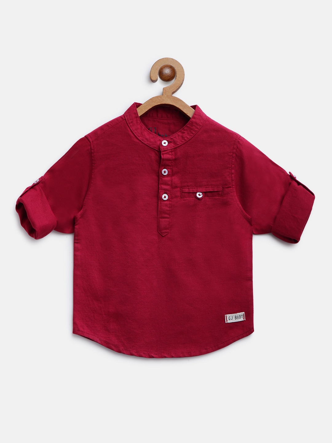 

Gini and Jony Boys Maroon Regular Fit Solid Casual Shirt