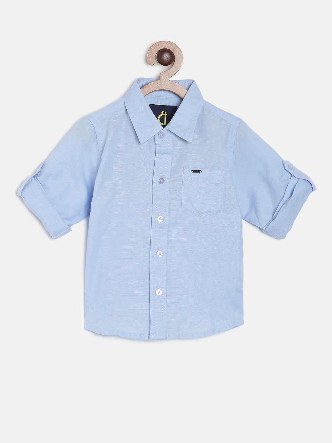 

Gini and Jony Boys Blue Regular Fit Solid Casual Shirt